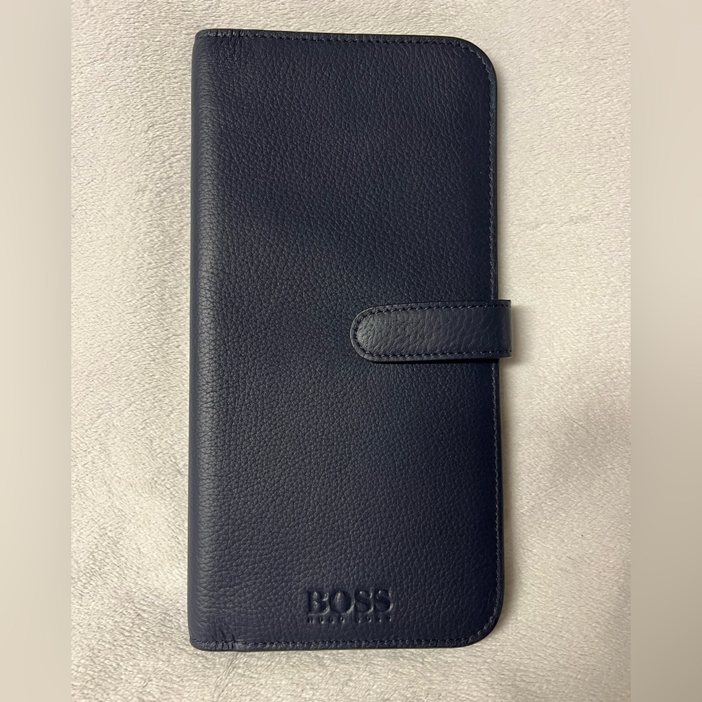 BOSS Dark Blue Leather Wallet
